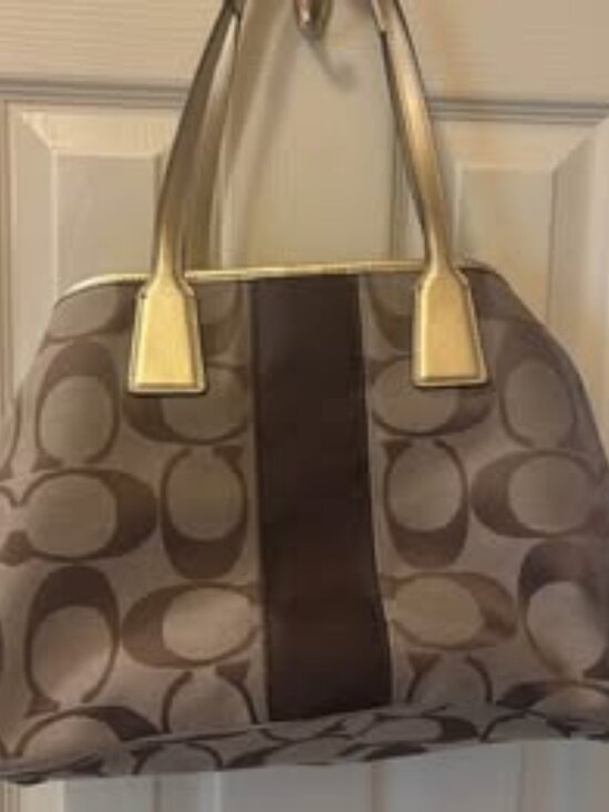 Coach Handbags - Coach Legacy Signature Monogram Bag with a Kiss Closure - $185 (MSRP $210-$398)
